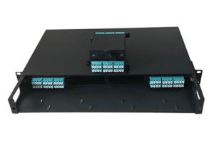 Quality MTP / MPO Fiber Optic Patch Panel High Density 1U 19 Inch 96 Cores wholesale