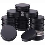 250g Metal Cosmetic Jar Black Silver Gold Round Aluminium Tins 8.8oz