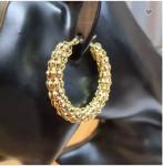 Anniversary 18K Gold Huggie Pendant Earrings Stainless Steel Earrings