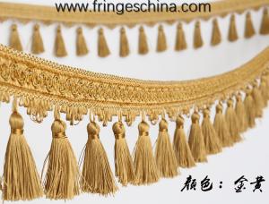 Quality Handmade fashionable chain beads lace tassels fringes for curtain/sofa/pillow decoration wholesale