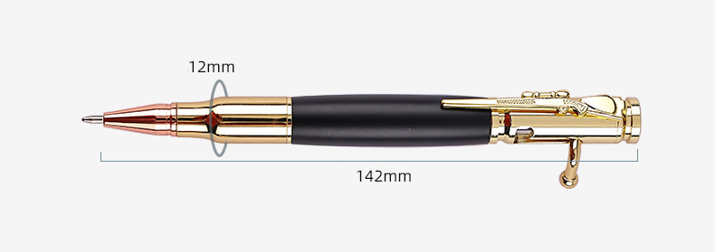 OEM Printing Ball Point Ballpoint Bolt Action Metal Bullet Gun Pen With 1.0mm Writing Width