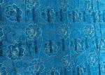 240cm Polyester Warp Knitted Fabric Blue Waterproof Gold Powder Printed