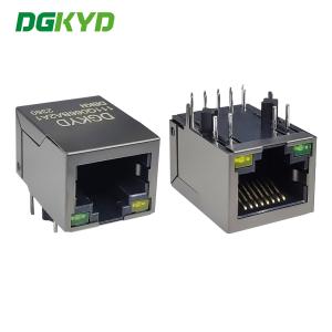 Quality Rectangle DIP Rj45 Gigabit Connector DGKYD111Q066BA2A1DBKN wholesale