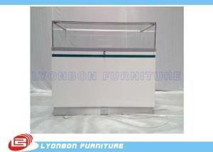 Quality Shop White Painted Wood Display Cabinets Glass Showcase With LED Lights wholesale