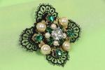 Fashion Leaf Cloth Lace Rhinestone Patch For Custome Dress Direction