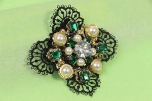 Quality Fashion Leaf Cloth Lace Rhinestone Patch For Custome Dress Direction wholesale