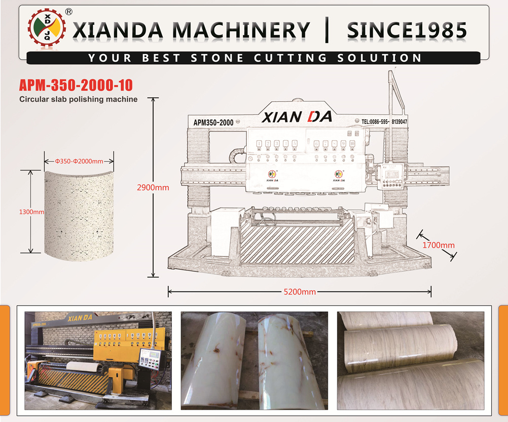 PLC Circular Slab Polishing Machine for Processing Hollow Column