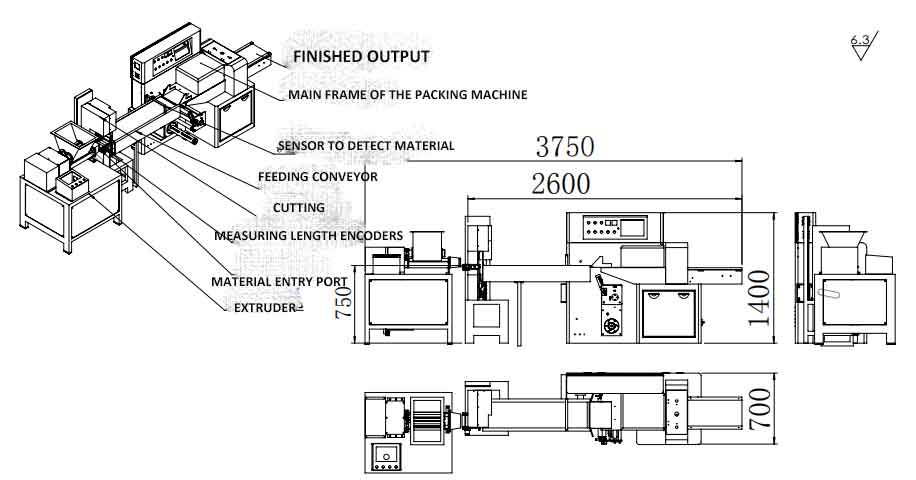 220V Automated Packing Machine Extruding Cutting Sealing Plugging Mud