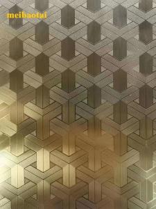 Quality DIN 0.95mm Thk Gold Mirror Etched Stainless Steel Sheet For Exterior wholesale