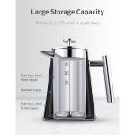 1000ml/34oz Vacuum Pot Coffee Maker Keep Warm Tea Maker French Press LFGB