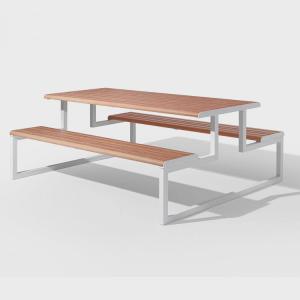 Quality Powder Coated L2000*W1540*H760mm Metal And Wood Garden Table wholesale