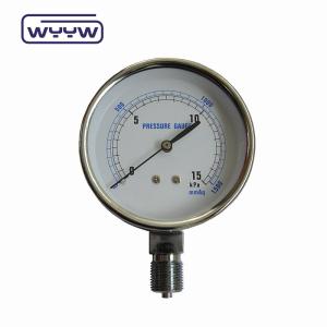 Quality 0-15 Kpa MmAq Capsule Pressure Gauge Stainless Steel Bottom Connection wholesale