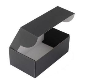 Quality Kraft Paper Electronics Packaging Box BlackColor Clamshell Style Recyclable wholesale