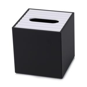 Quality OEM/ ODM black / white weave square 130*130*135 tissue box cover for Shangri-La Hotel wholesale