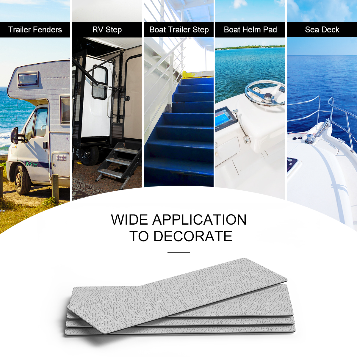 23''*8'' Marine Grade EVA Deck Grip Mat Custom Non-slip Waterproof Step Pad by WOOWAVE