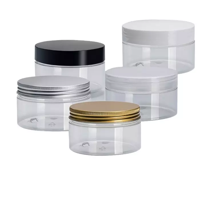 300ml Versatile Clear Plastic Jars For Cosmetic Food Storage PET Straight Sided Jars