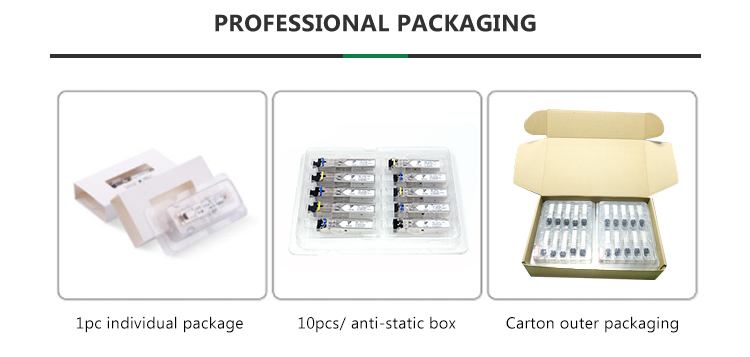 1000base wdm Sfp 3km 1310nm/1550nm SMF Fiber SC DDM Optic Transceiver Module