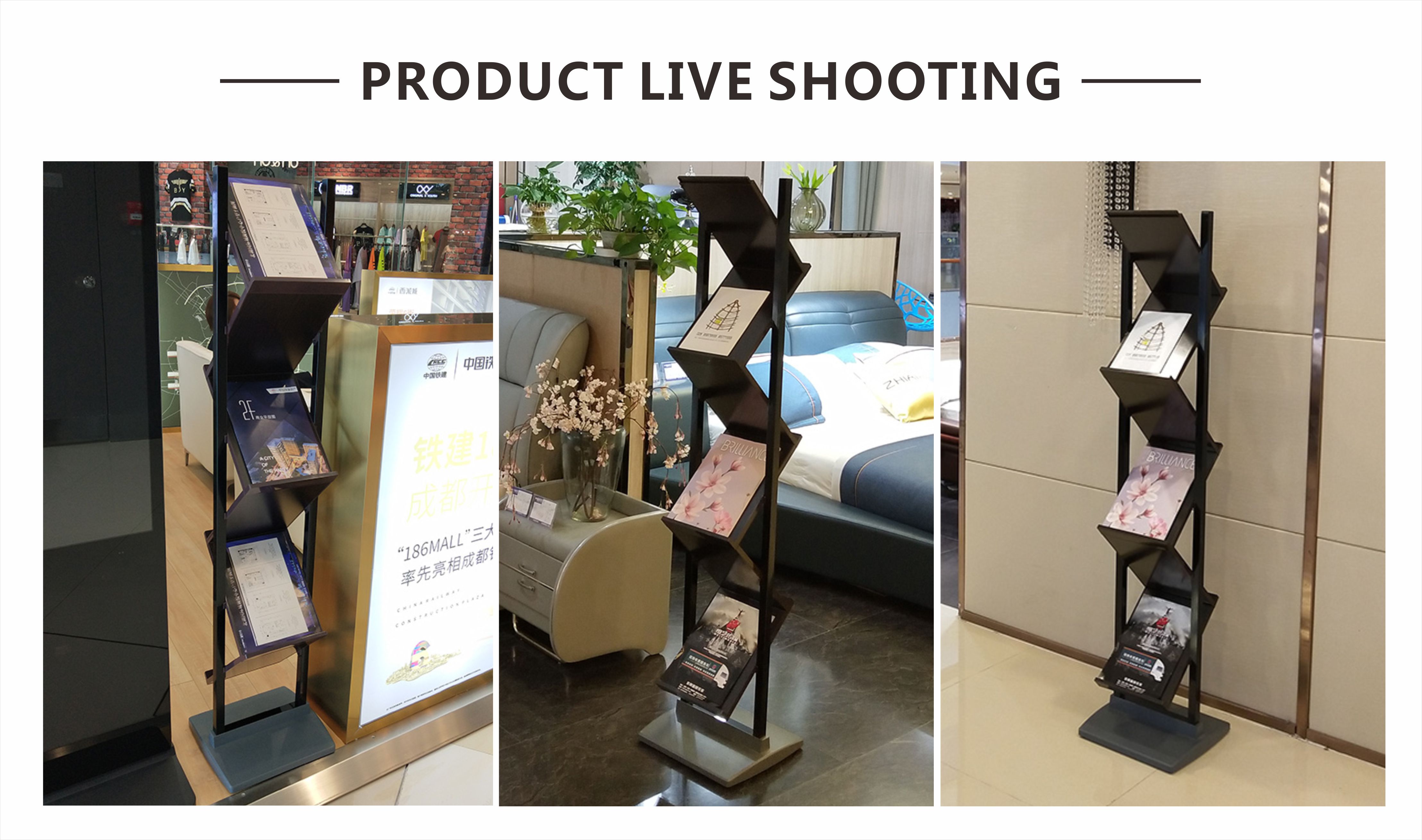 OEM 240X305mm Floor Standing Display Rack Double Sided Display Stand