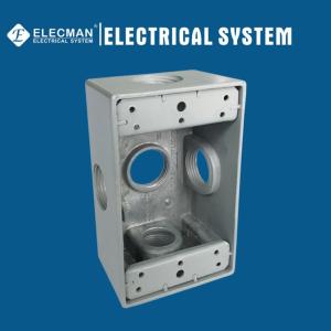 Quality Aluminum Electrical Outdoor Outlet Box Single Gang Box With 5 X-Config Holes wholesale