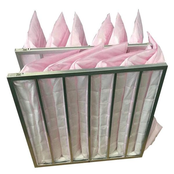 Chemical 6 Pockets Synthetic Fiber Bag Air Filter 80Pa For Air Cleaning