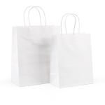 Custom Printed Take Out Food Packaging Bags White Kraft Paper Bags Bulk With