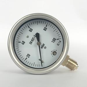 Quality 304 SUS Stainless Steel Case Capsule Pressure Gauge 100 Mbar 63mm Low Pressure Gauge wholesale