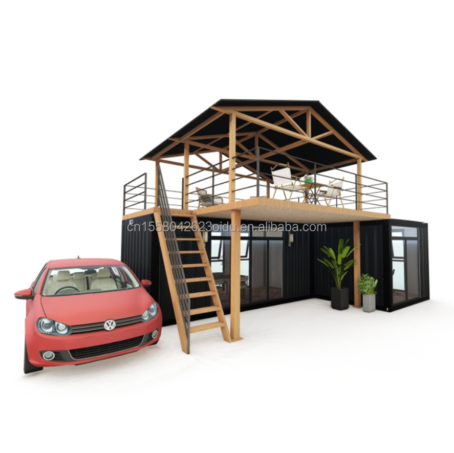 Log Design Green House Container with Intelligent Modular Prefabricated Tiny House and Alluminum Alloy Window Material