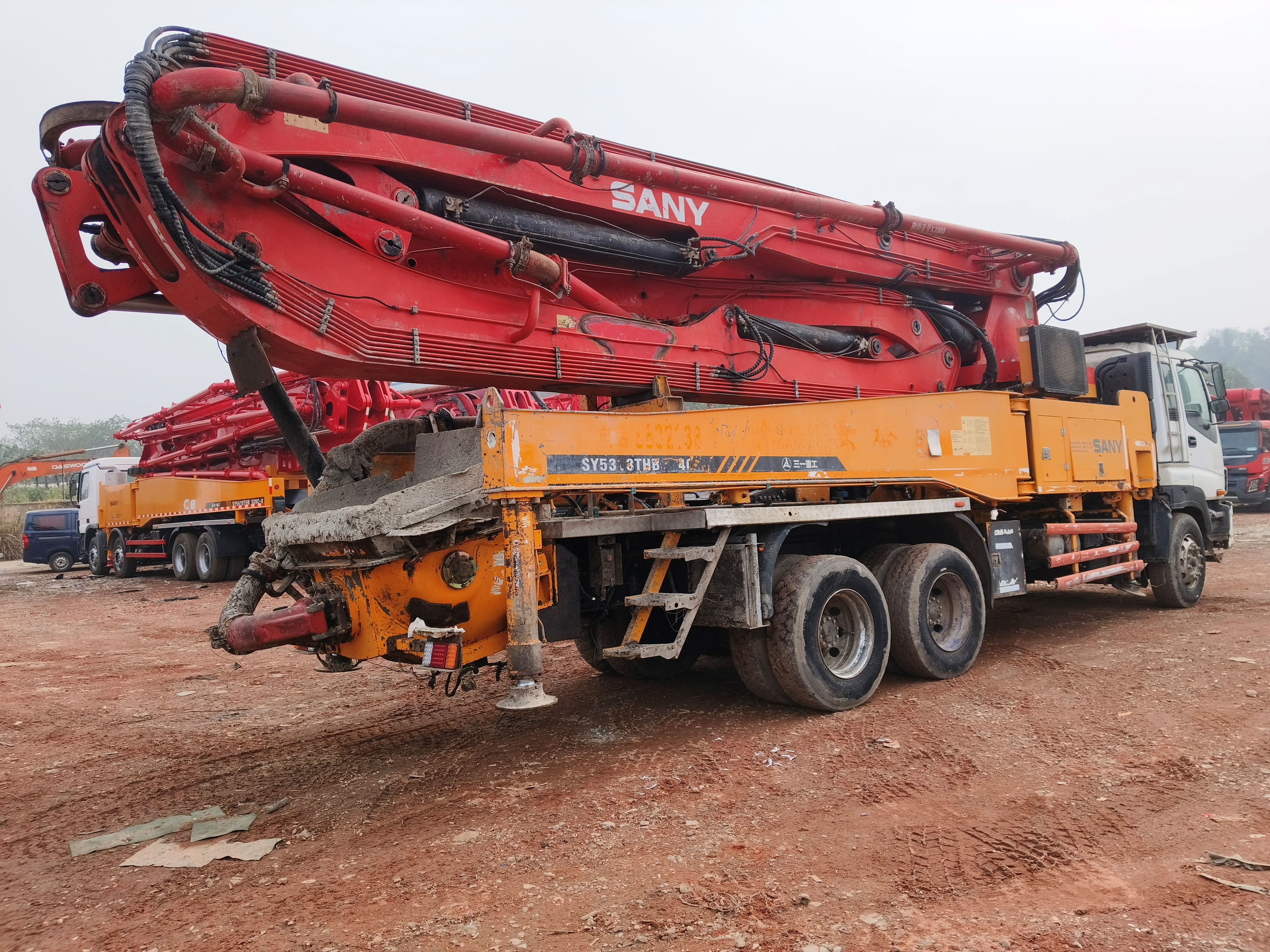 Used Sany 40-meter Concrete Pump Truck Adopts Isuzu Chassis, Which Is Economical And Affordable
