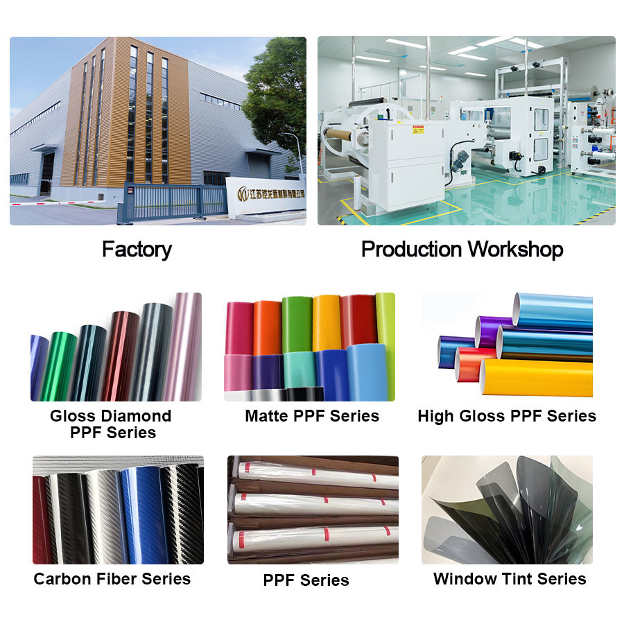 Glossy Surface Self Adhesive 190-240 Micron TPU Car PPF Paint Film Hydrophobicity Heat Repair Color PPF Car Wrap Film