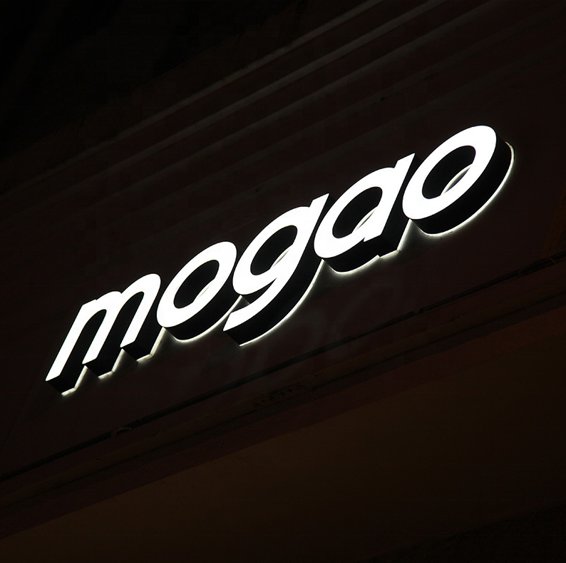 3D Acrylic double-sided luminous led letter indoor and outdoor shops and cafes