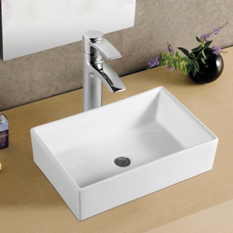 Smooth Counter Top Bathroom Sink Exquisite And Strong Ceramics Rectangular Wash Basin Design