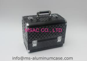China Portable Professional Rolling Makeup Case , Black Makeup Box Moistureproof on sale