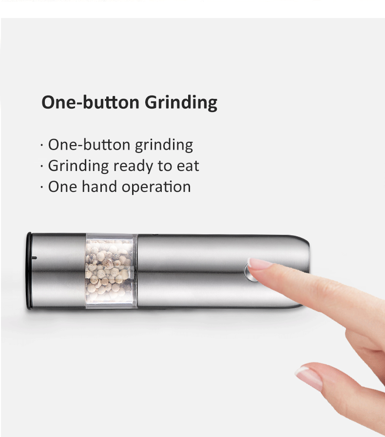 Salt Pepper Mills with Ceramic Burr Core Stainless Steel Mini Electric Grinder Set ' Needs