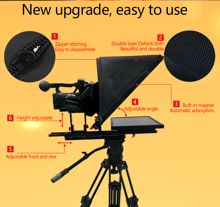 24 Inch Live Broadcast Studio Prompter with Built-in Computer and Bestview Video Support
