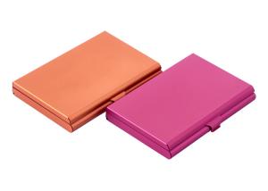 Quality Aluminum Name Card Holder Rectangle Mirror Customized Card Case wholesale