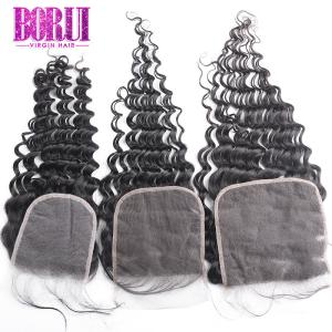 Quality 5*5 6*6 Human Hair Lace Closure Unprocessed Brazilian Deep Wave Soft Smooth wholesale