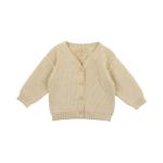 100% Cotton Custom Made Sweaters Neutral Baby V-Neck Rib Knitted Cardigan Button