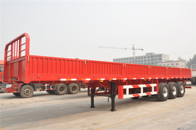 4 axle 80ton side wall semi trailer with mechanical suspension