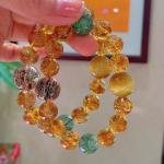 Natural Brazilian Yellow Crystal Bracelet Cut Faceted Faceted Polished Bracelet