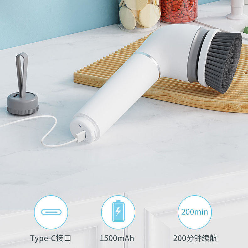 6In1 Electric Power Spin Cordless Bathtub Scrubber For Bathroom