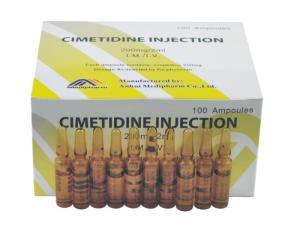 Quality Cimetidine Injection 200mg/2ml, 100's/box GMP medicine, BP/USP Standard wholesale