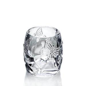 Quality Glass Transparent Butterfly Classic Pattern Candle Holder Tealight Set for party wedding decoration wholesale