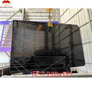 Quality Modern Nero Marquina Black White Stipe Marble Polished Natural Big Slabs for Indoor Hotel Villa wholesale