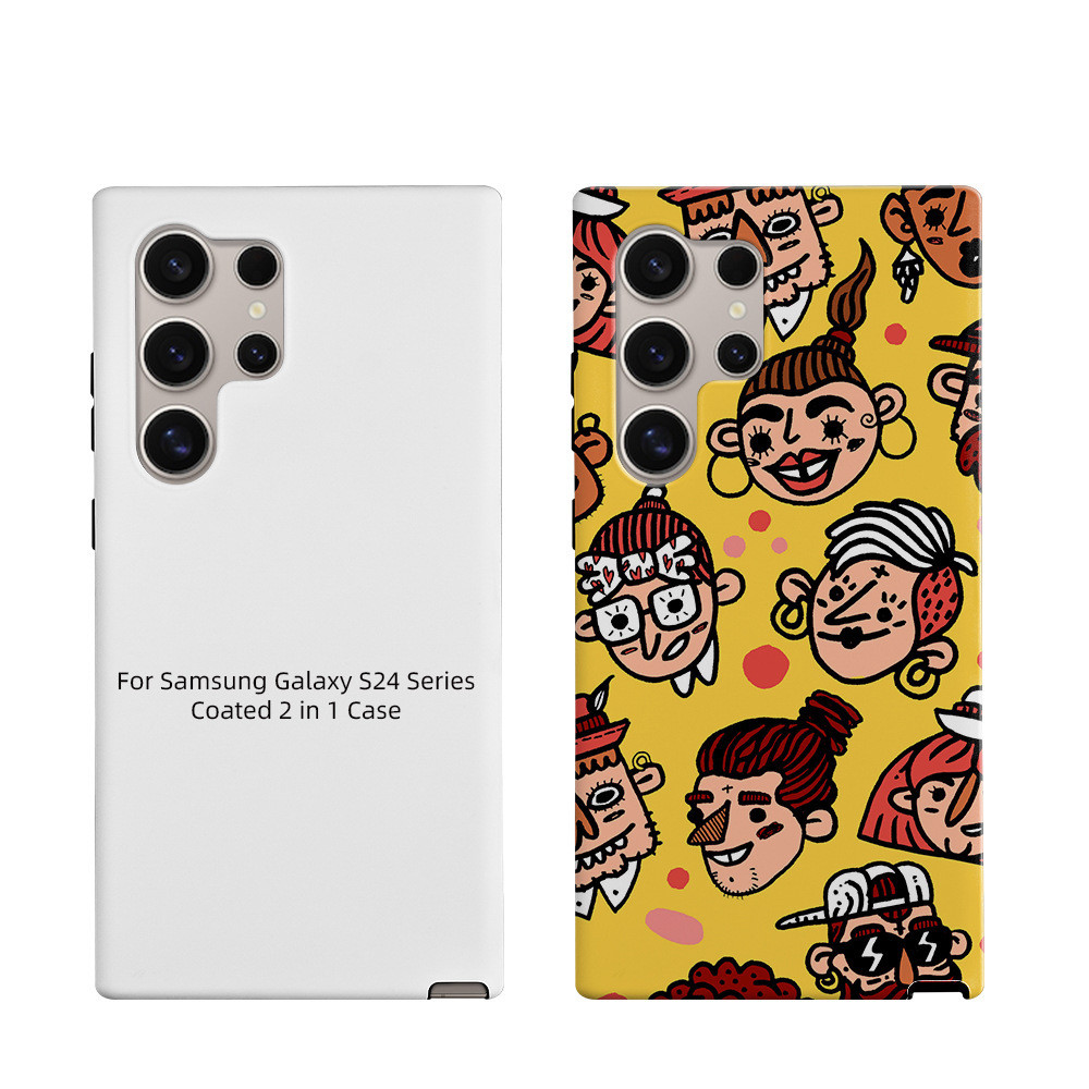 3D Sublimation Coated Tough 2 In 1 Mobile Cover For SamSung Galaxy S24 25 23