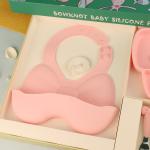 Multi Colored Silicone Microwave Safe Toddler Plates With Bow Knot Girl Feeding