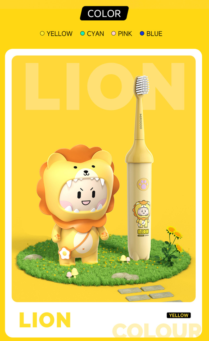 GX02 Sonic Waterproof Electric Toothbrush ,2 Min Smart Timer Children Electric Toothbrush