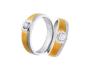 Quality Diamond Double Color Stitching Women9 Men19 Wedding Pair Rings wholesale