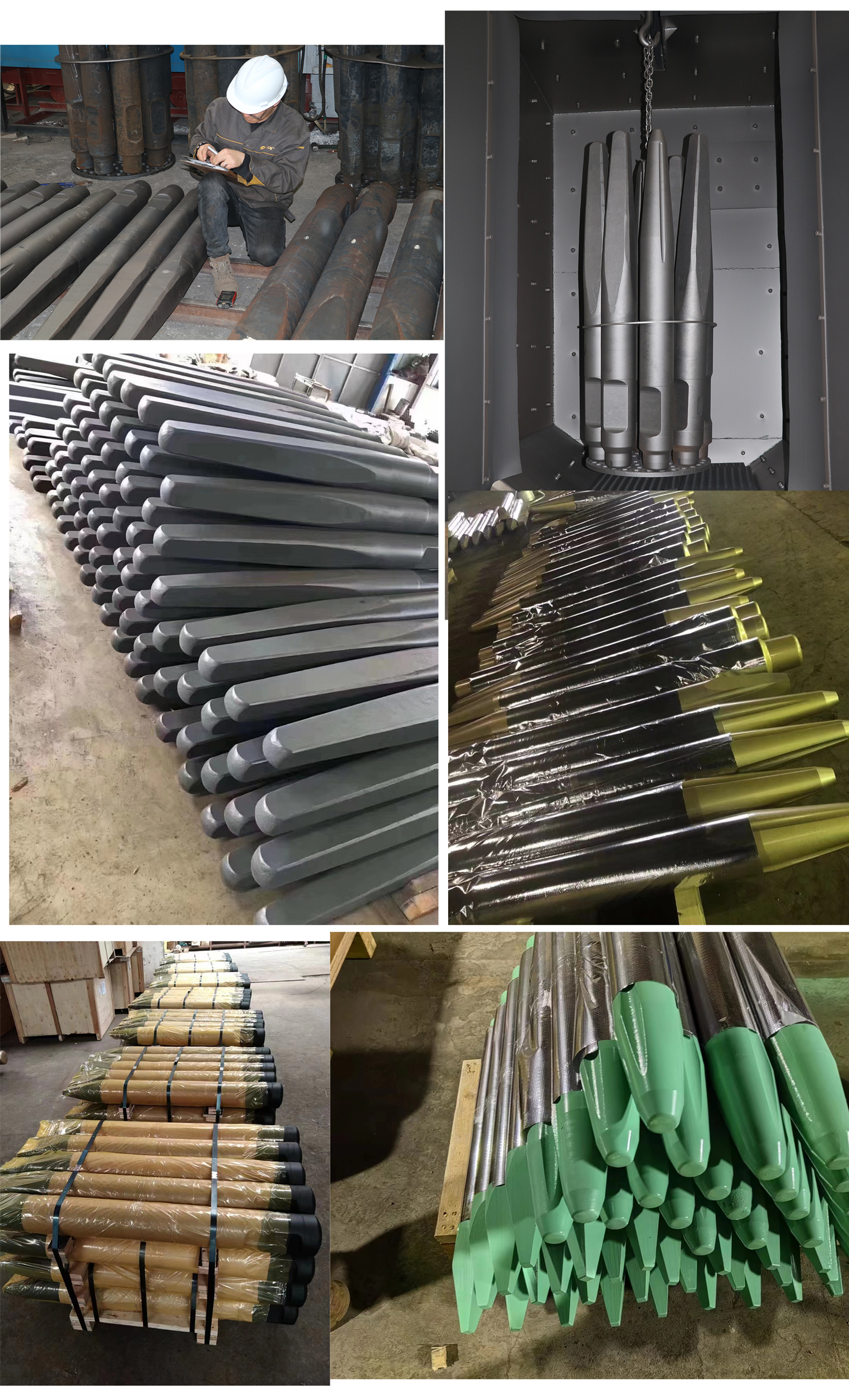 Mining Type Wear-Resistant Gun Head Slotted Extension Hammer Breaker 1600mm Length 42CrMn Material Performance