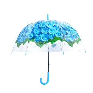 Quality Automatic Logo Print Folding Small Clear Umbrella Dome Bubble Plastic PVC POE Material wholesale