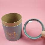 Gold Foil Biodegradable Paper Cylinder Packaging With PVC Window